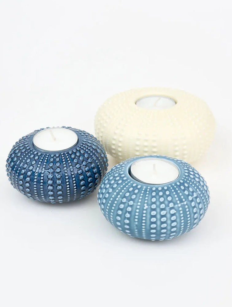 PORTA VELA MINI CERAMICA AZUL ERIZO X8088