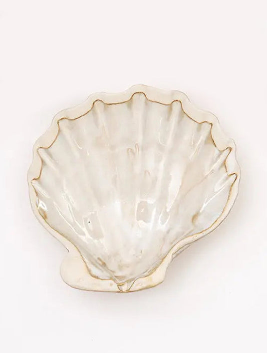 PLATITO O TRINKET CONCHAS BEIGE 5.1" X8094B