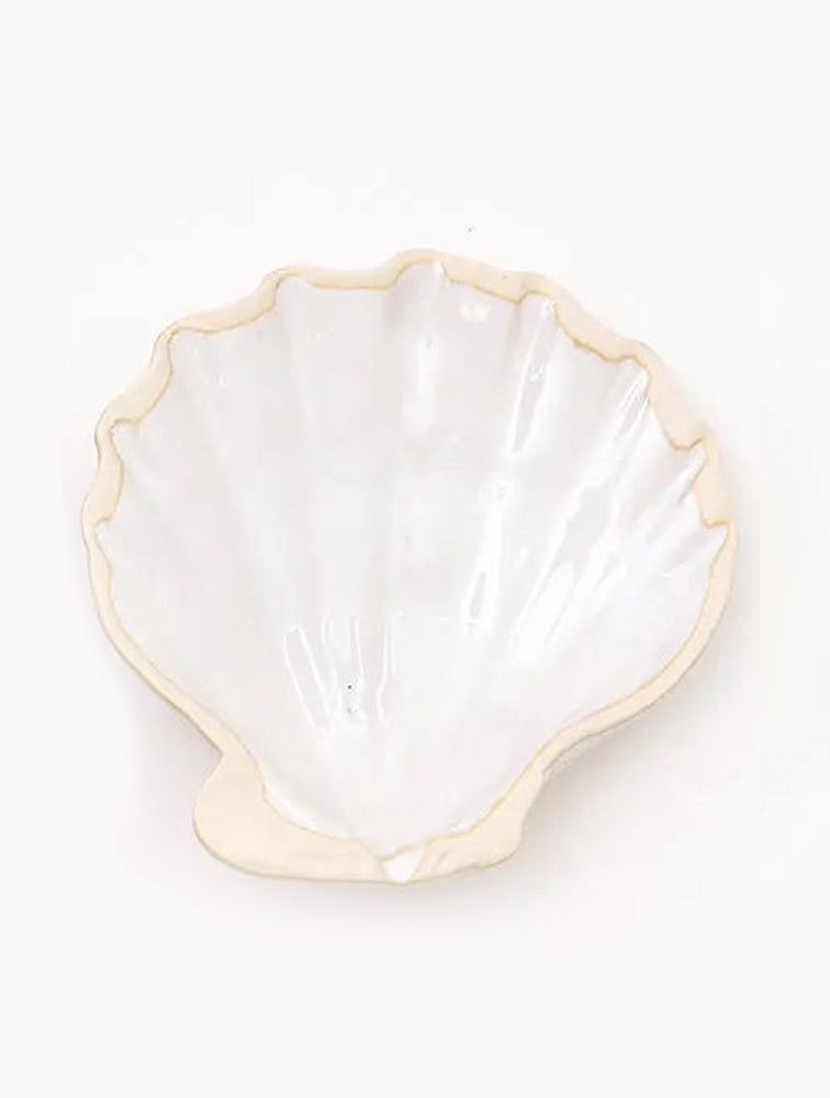 PLATITO O TRINKET CONCHAS BLANCO 5.1" X8094W