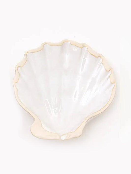 PLATITO O TRINKET CONCHAS BLANCO 5.1" X8094W