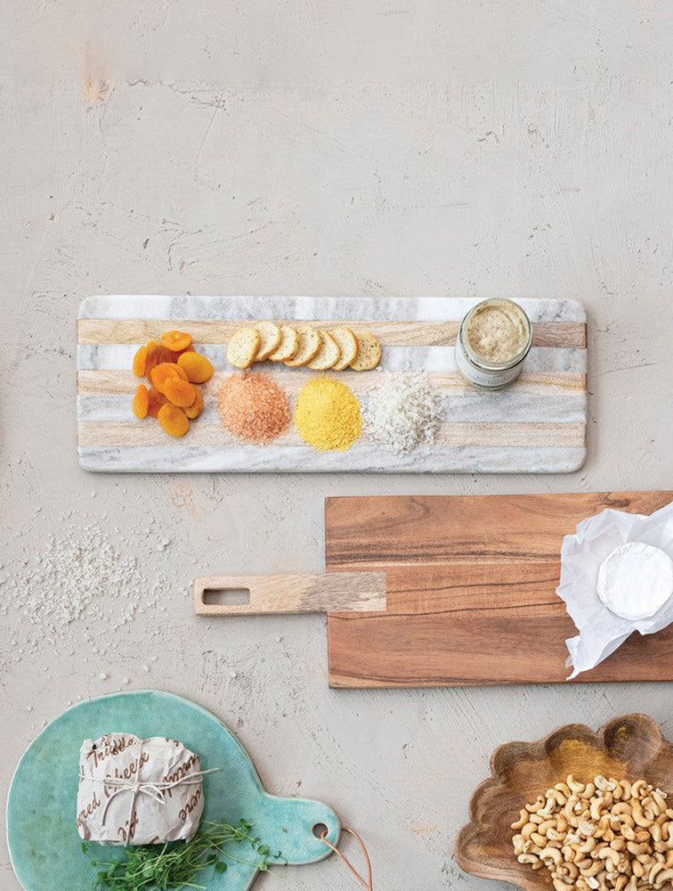 TABLA MARMOL Y MADERA A RAYAS X8114