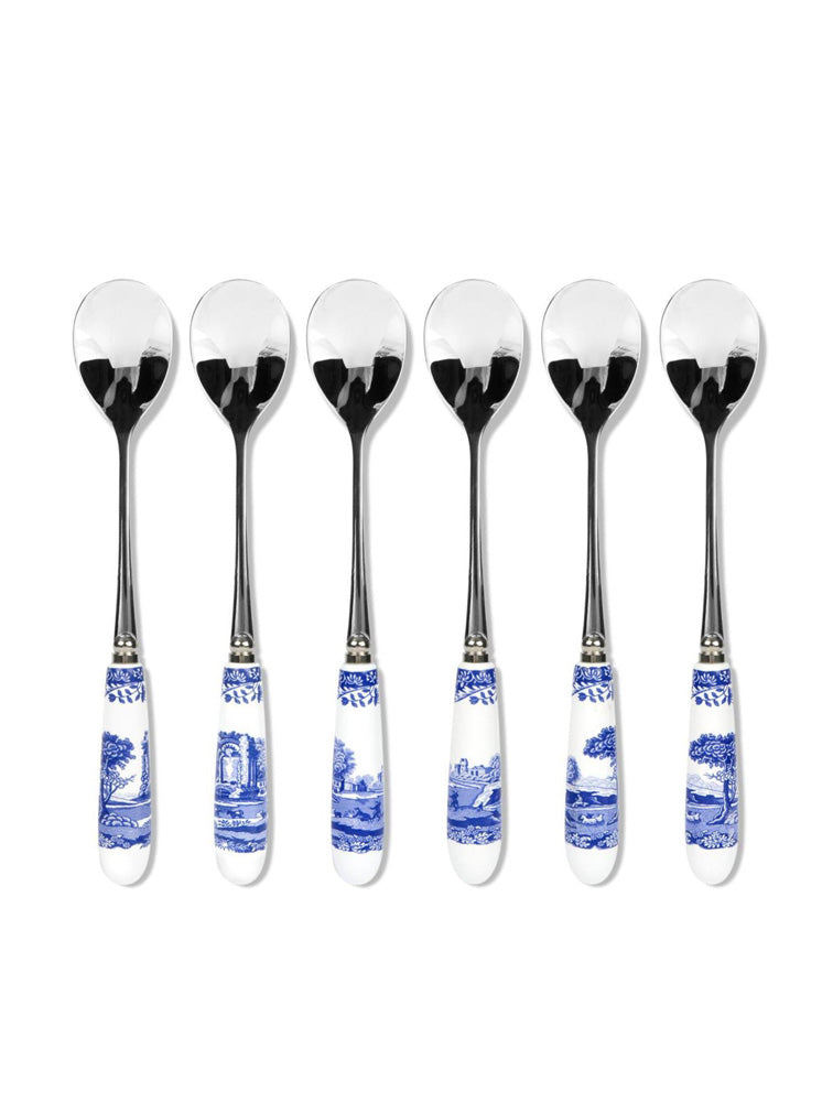 CUCHARAS X6 BLUE ITALIAN MANGO PORCELANA X8128