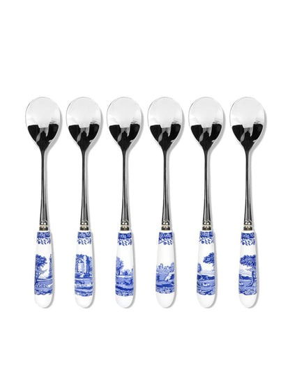 CUCHARAS X6 BLUE ITALIAN MANGO PORCELANA X8128