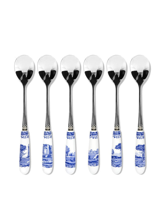 CUCHARAS X6 BLUE ITALIAN MANGO PORCELANA X8128