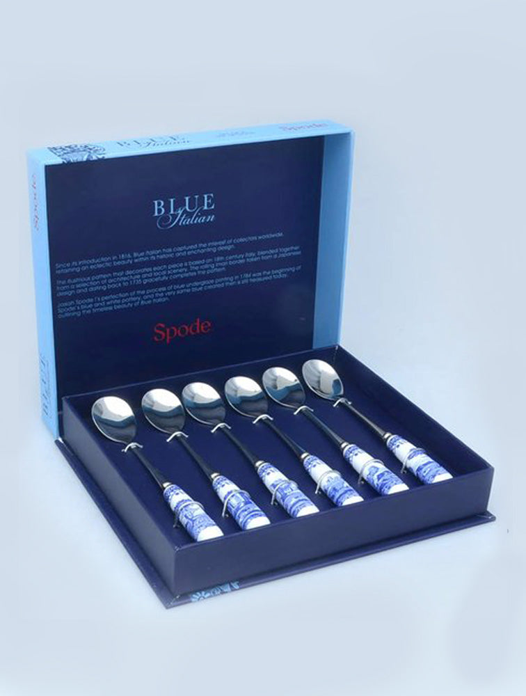 CUCHARAS X6 BLUE ITALIAN MANGO PORCELANA X8128