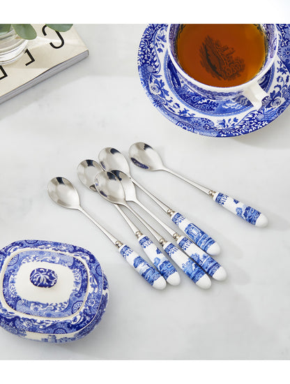 CUCHARAS X6 BLUE ITALIAN MANGO PORCELANA X8128