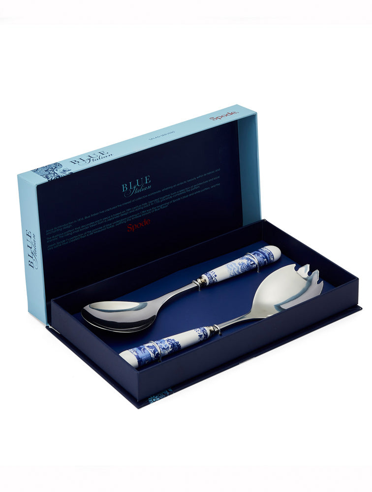 CUBIERTOS ENSALADA BLUE ITALIAN MANGO PORCELANA X8130