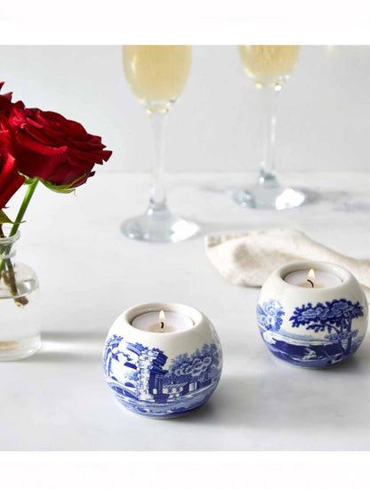 VOTIVE X2 BLUE ITALIAN PORCELANA X8131