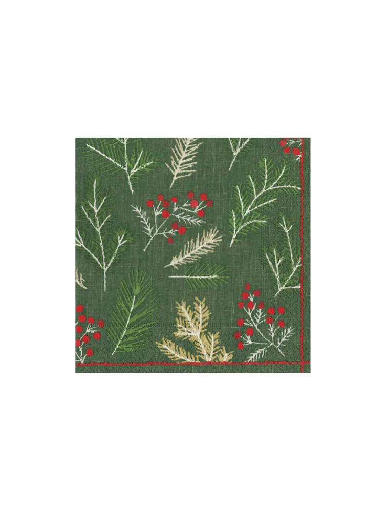 SERVILLETA COCTEL SPRIGS AND BERRIES X8136