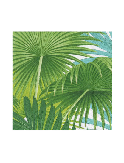 SERVILLETA CENA PALM FRONDS WHITE X8142