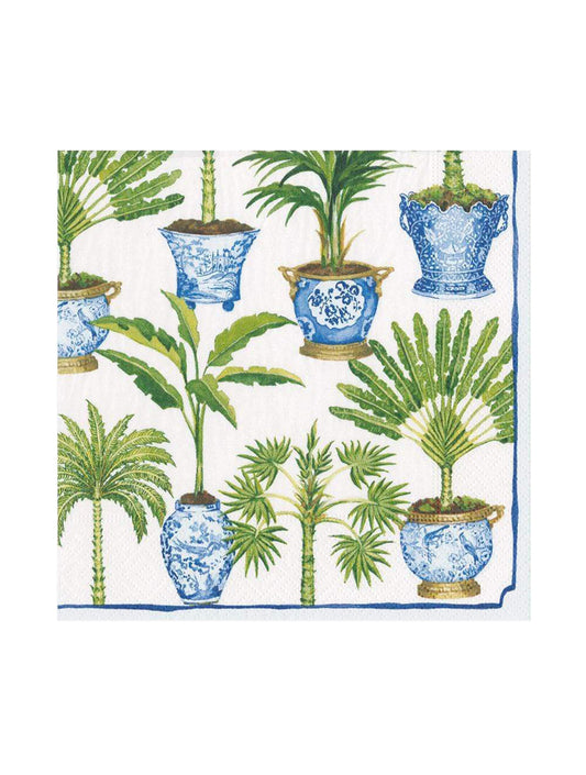 SERVILLETA CENA POTTED PALMS WHITE X8156