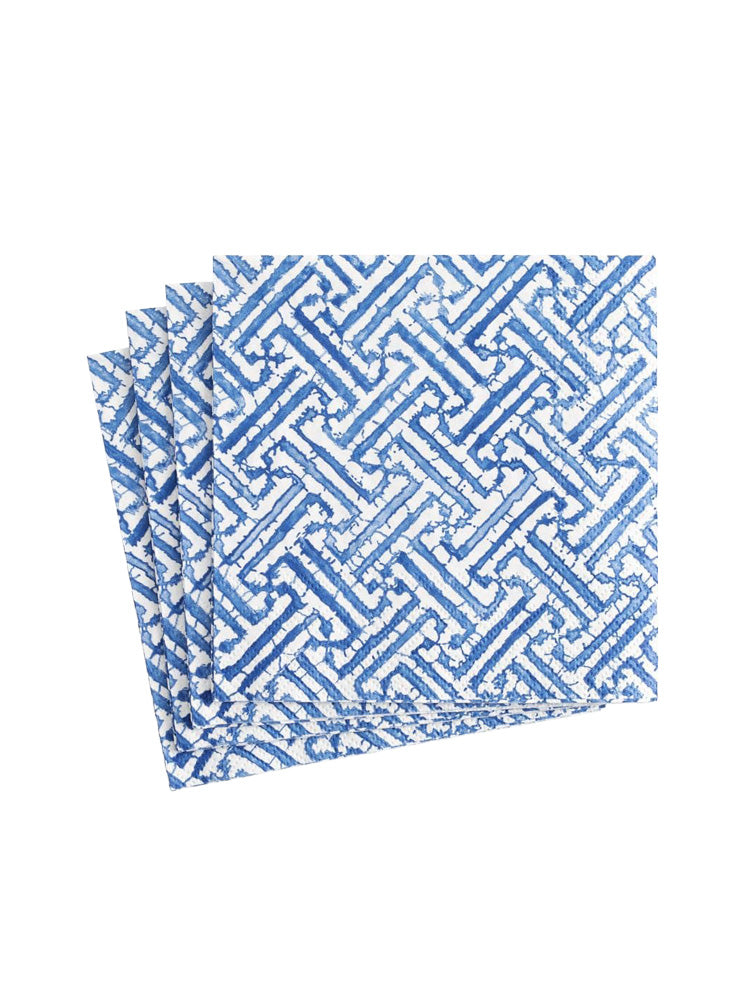 SERVILLETA COCTEL FRETWORK BLUE X8162