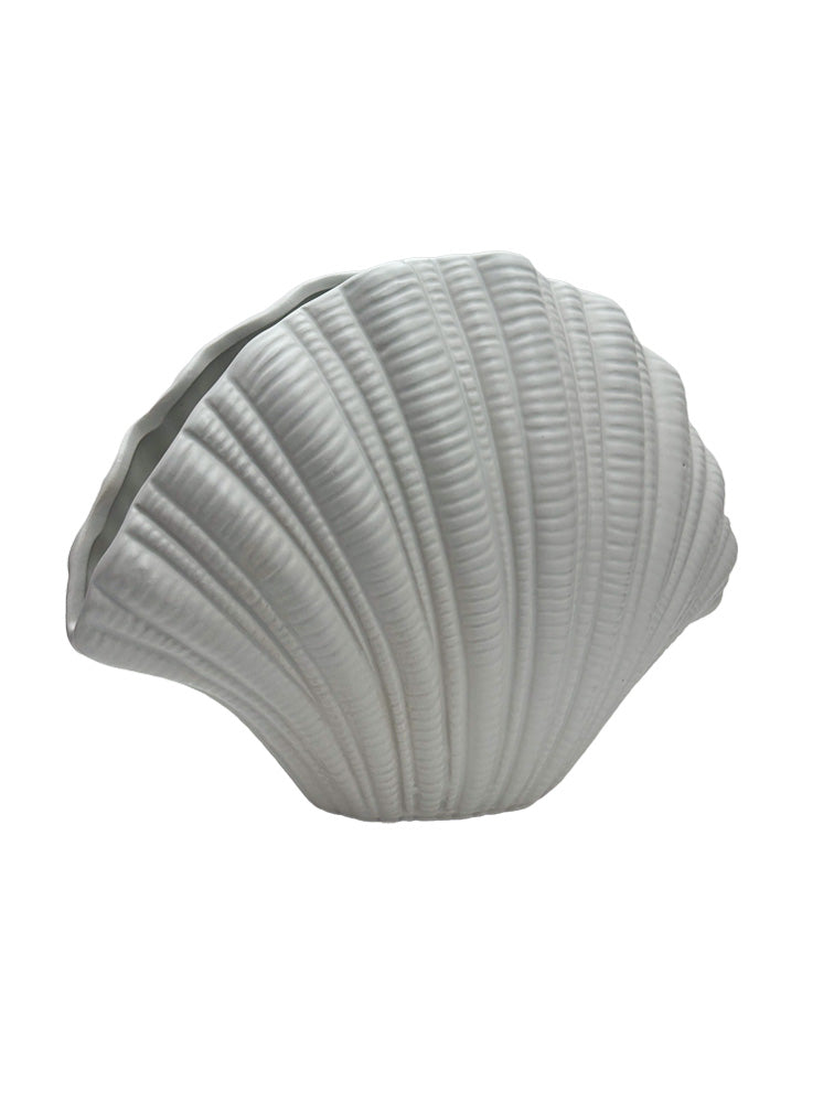 FLORERO CERAMICA CONCHA ABANICO X8164