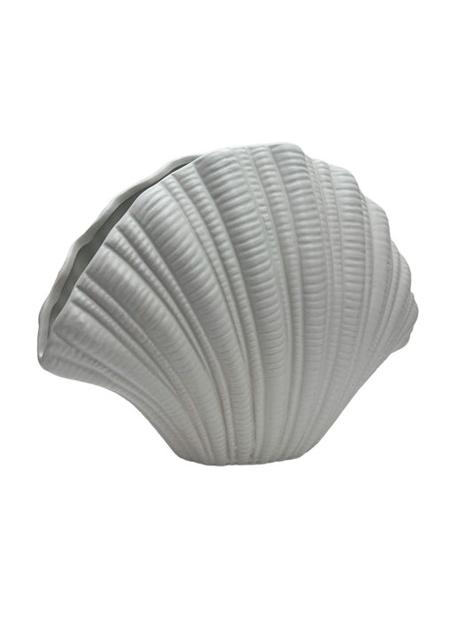 FLORERO CERAMICA CONCHA ABANICO X8164