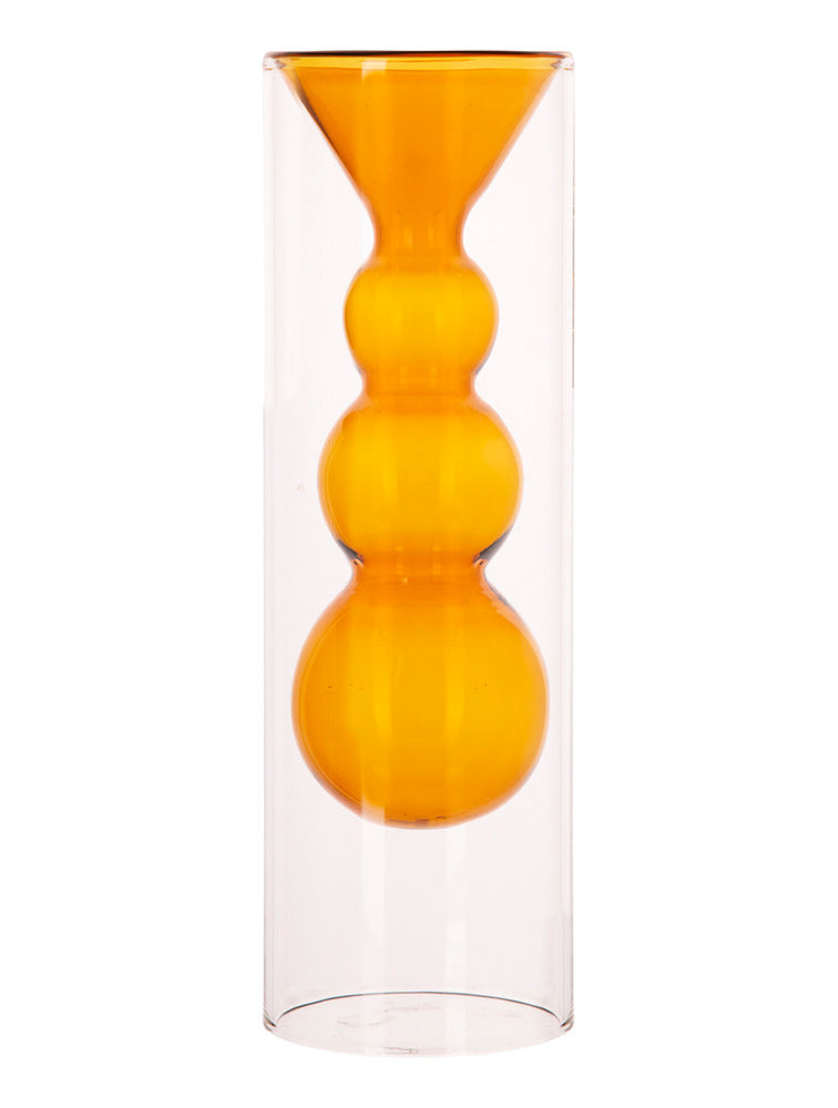 FLORERO VIDRIO 2 TONOS AMBAR 10" X8173