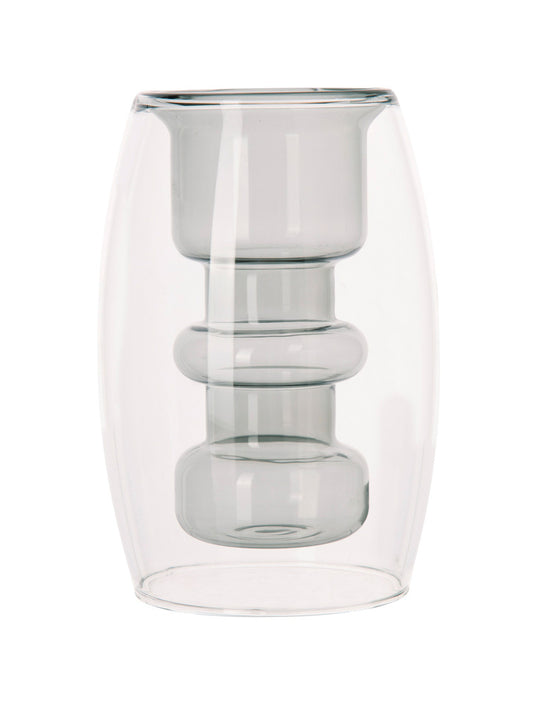 FLORERO VIDRIO 2 TONOS GRIS 6" X8175