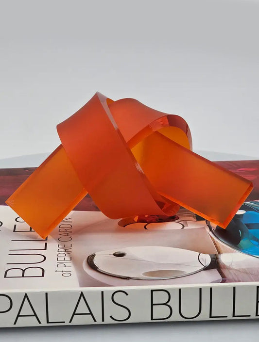 NUDO ACRILICO GRANDE NARANJA TRANSPARENTE X8182