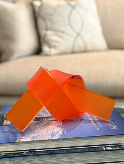 NUDO ACRILICO GRANDE NARANJA TRANSPARENTE X8182