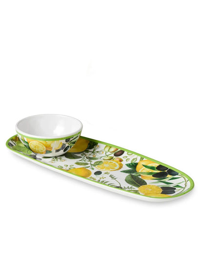 FUENTE OVALADA LIMONE 15" MELAMINE CON BOWL X8183