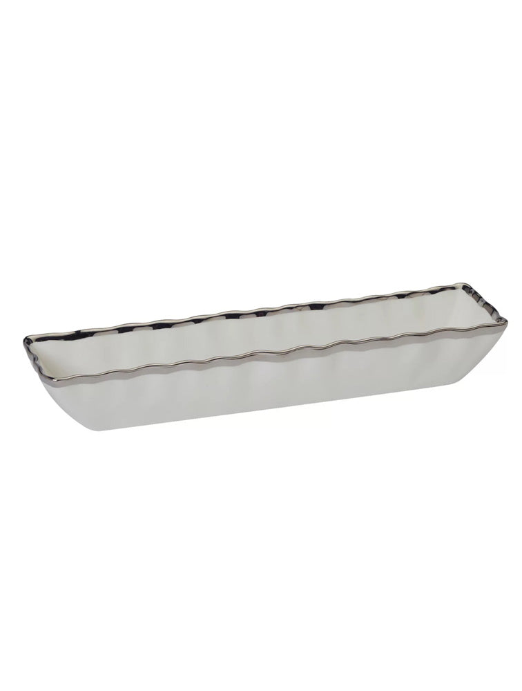 FUENTE RECTANGULAR PIQUEOS REGENCY 13" DE PORCELANA X8191