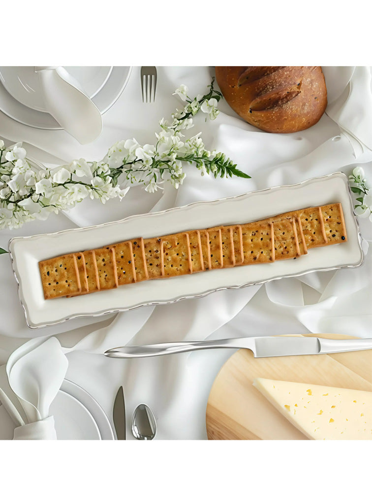 FUENTE RECTANGULAR PIQUEOS REGENCY 13" DE PORCELANA X8191