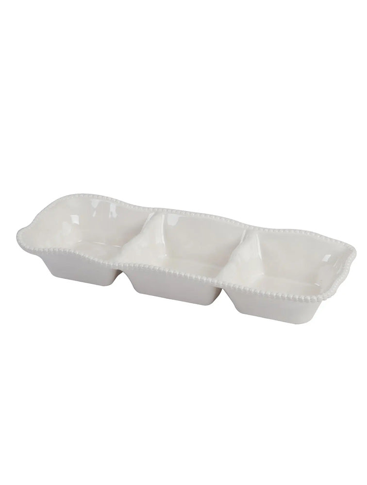 FUENTE 3 DIVISIONES PERLETTE CREAM DE MELAMINE X8202