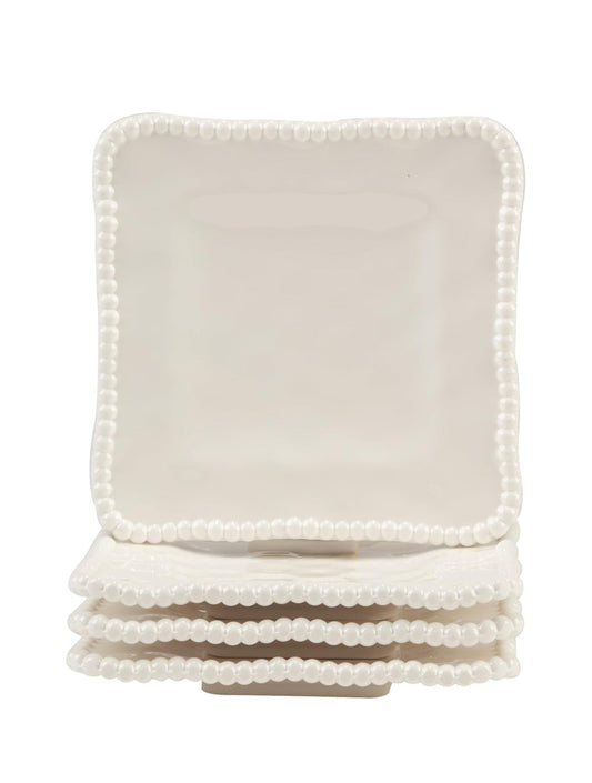 SET 4 PLATOS PERLETTE CREAM MELAMINE 6" X8241
