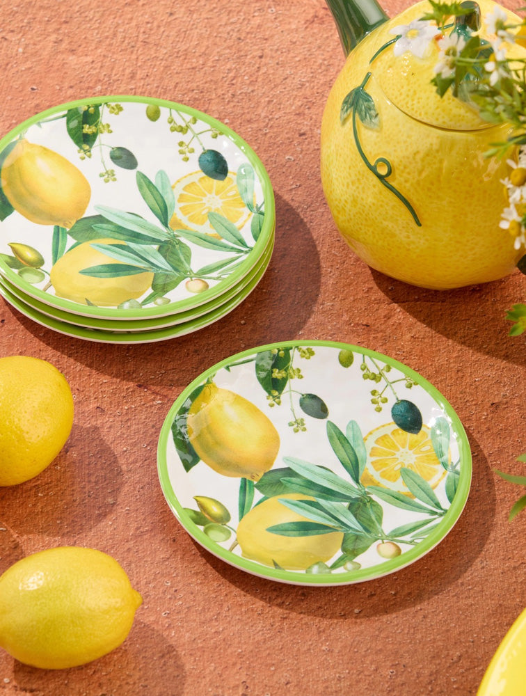 SET 4 PLATOS LIMONE 6"MELAMINE X8243