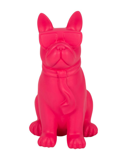 ESCULTURA PERRO BOSTON TERRIER ROSADO 10" X8256