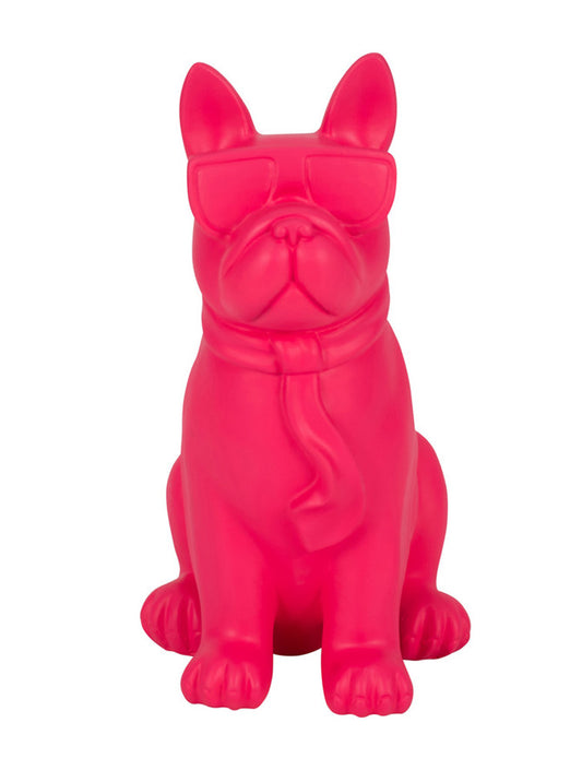 ESCULTURA PERRO BOSTON TERRIER ROSADO 10" X8256