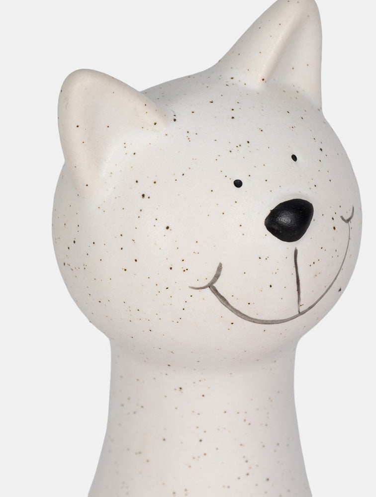 ESCULTURA GATO SENTADO BLANCA X8257