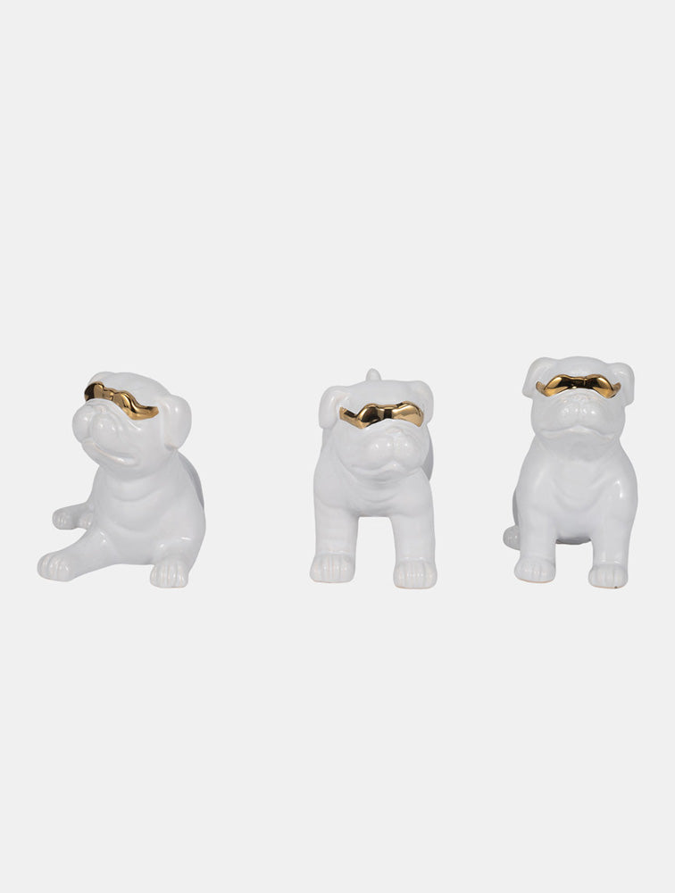 ESCULTURA PERRO PUGS CON ANTEOJOS A X8266A
