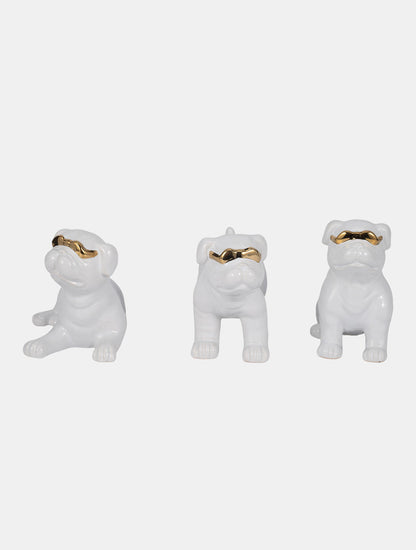ESCULTURA PERRO PUGS CON ANTEOJOS A X8266A