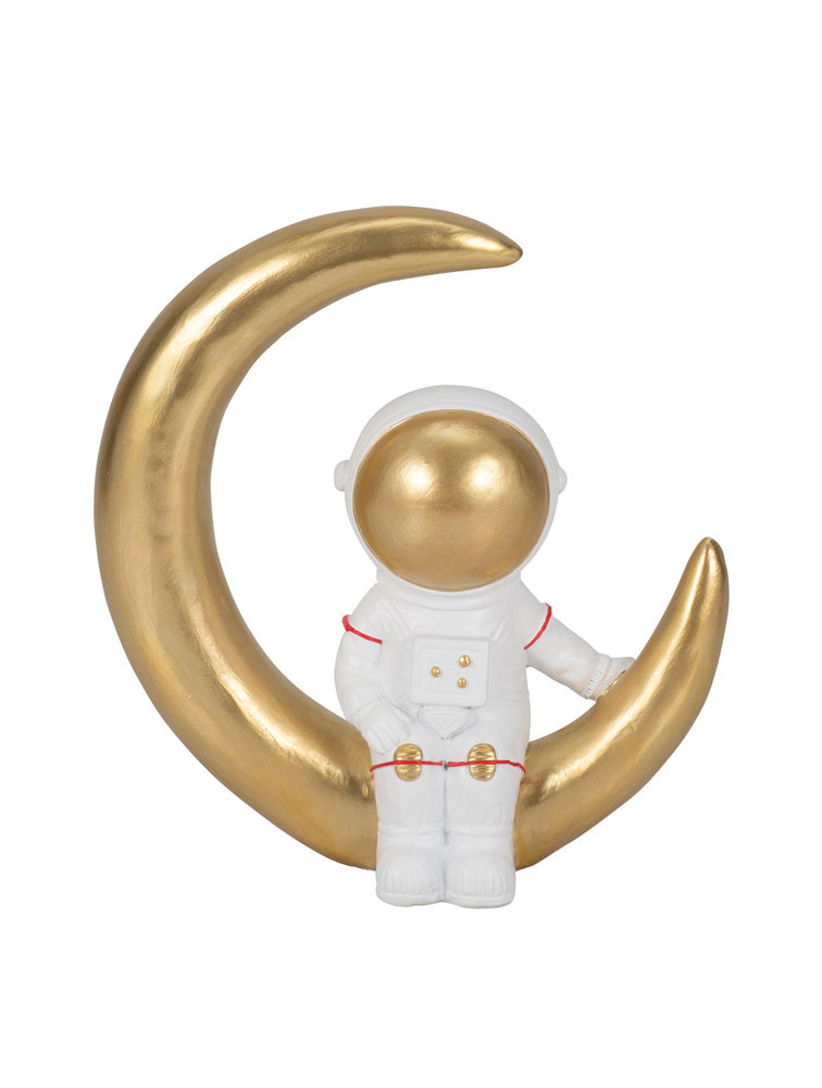 ESCULTURA ASTRONAUTA EN LUNA CRECIENTE 7" X8267