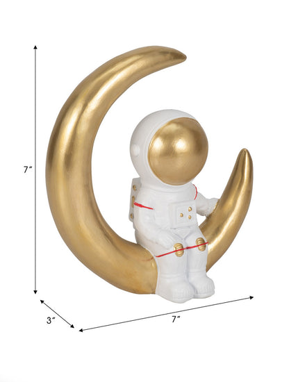 ESCULTURA ASTRONAUTA EN LUNA CRECIENTE 7" X8267