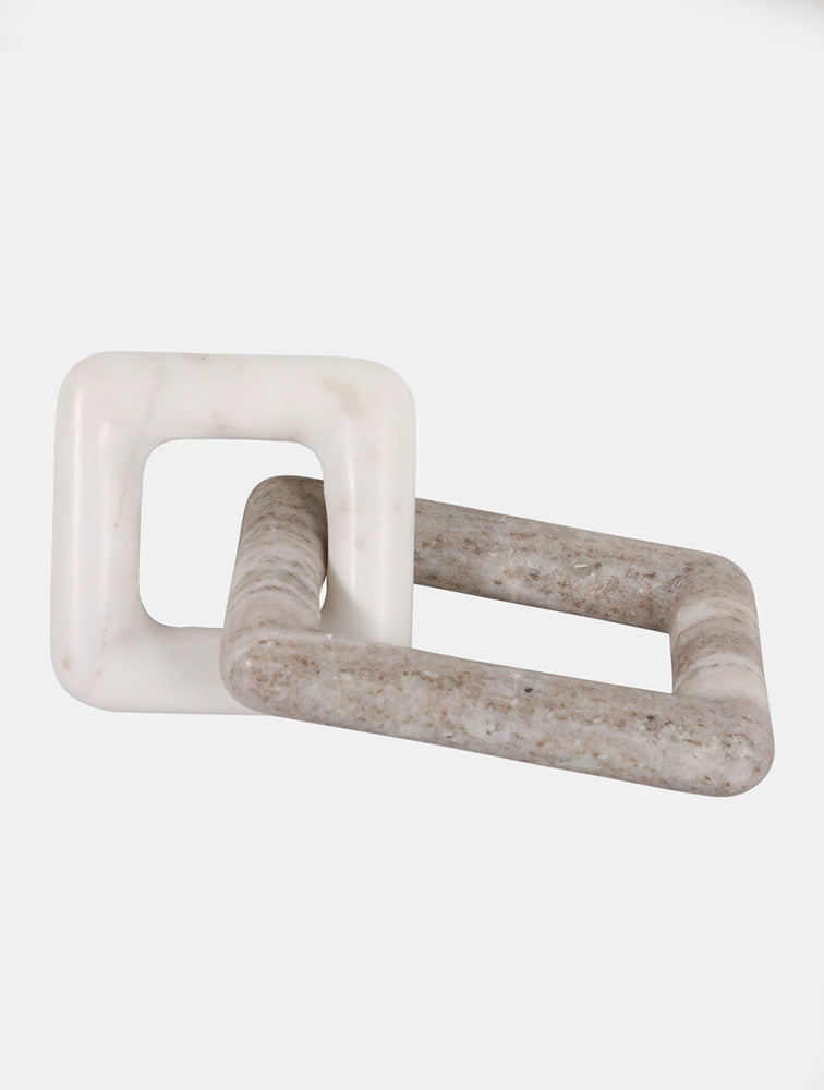 ESCULTURA MARMOL BEIGE RECTANGULAR CADENA X8270
