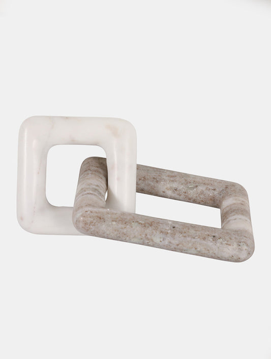 ESCULTURA MARMOL BEIGE RECTANGULAR CADENA X8270