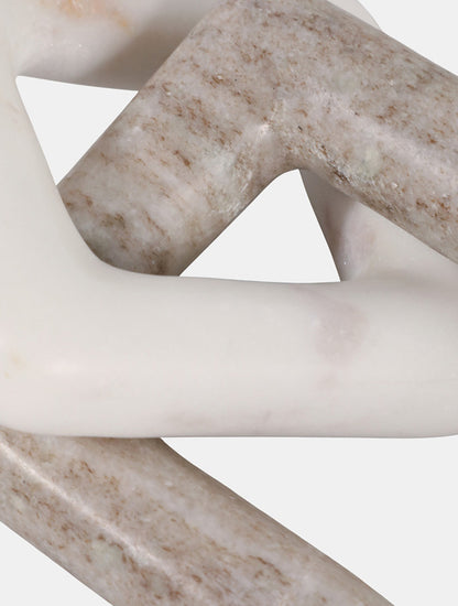 ESCULTURA MARMOL BEIGE RECTANGULAR CADENA X8270