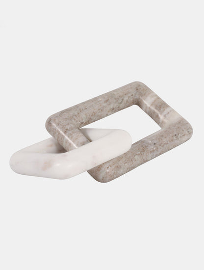ESCULTURA MARMOL BEIGE RECTANGULAR CADENA X8270
