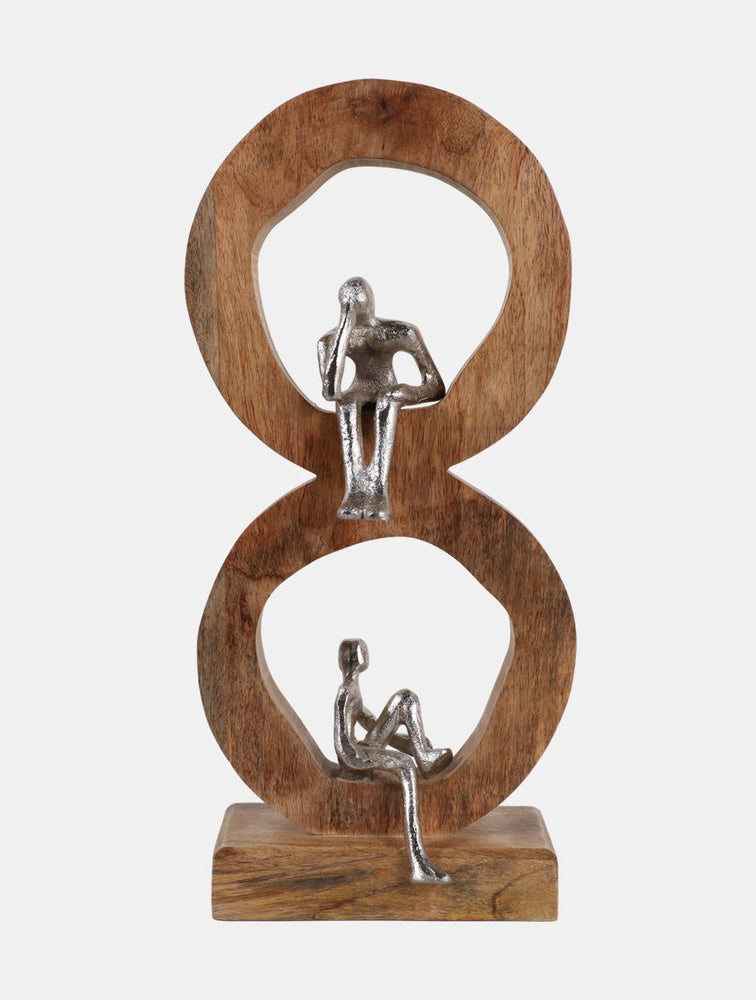 ESCULTURA AROS DE MADERA CON FIGURA 17" X8271