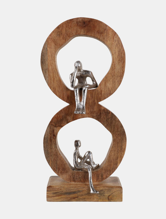 ESCULTURA AROS DE MADERA CON FIGURA 17" X8271