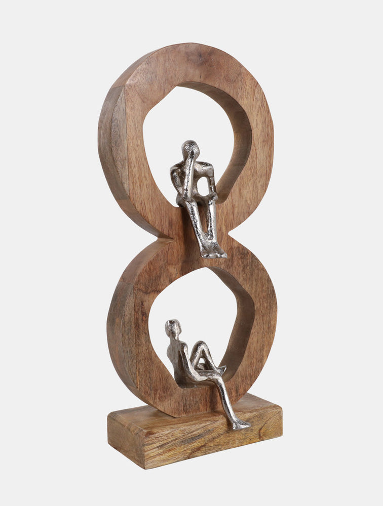 ESCULTURA AROS DE MADERA CON FIGURA 17" X8271
