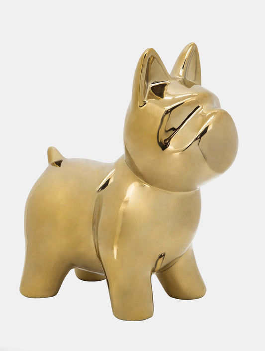 ESCULTURA PERRO DORADA 8" X8272