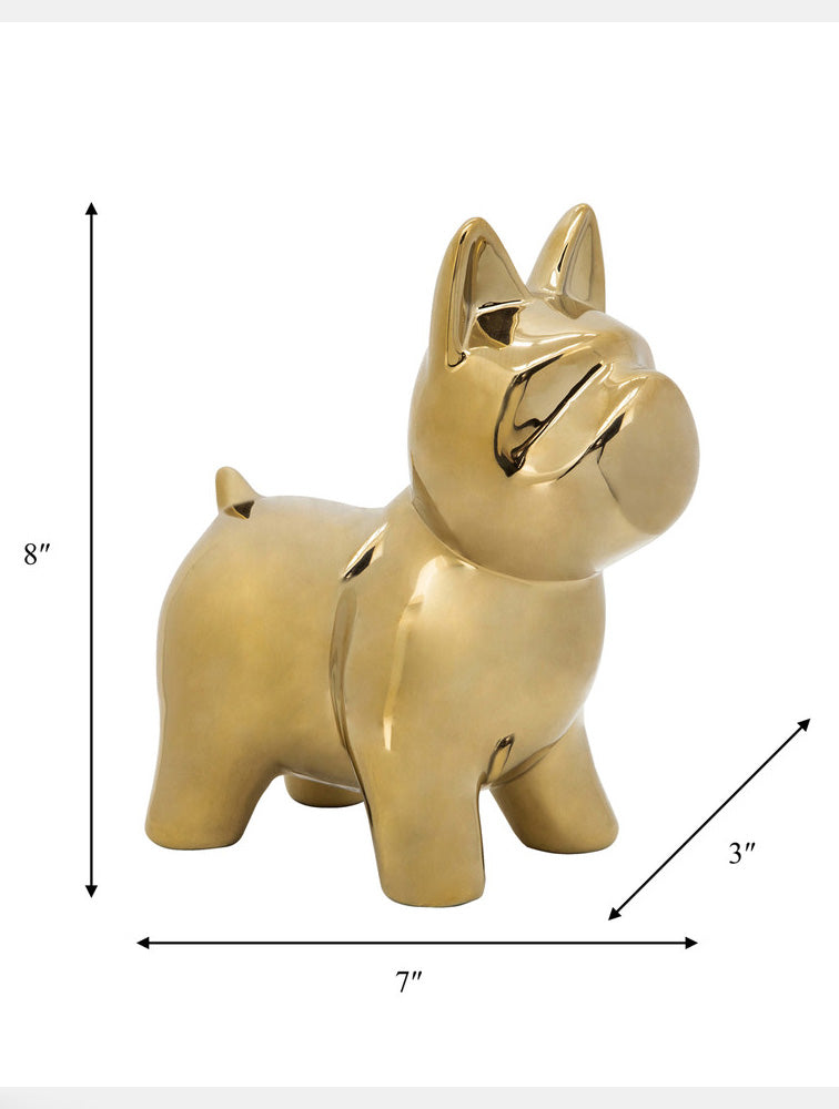 ESCULTURA PERRO DORADA 8" X8272