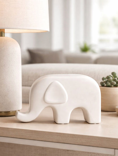 ESCULTURA ELEFANTE BLANCO 9" X8277