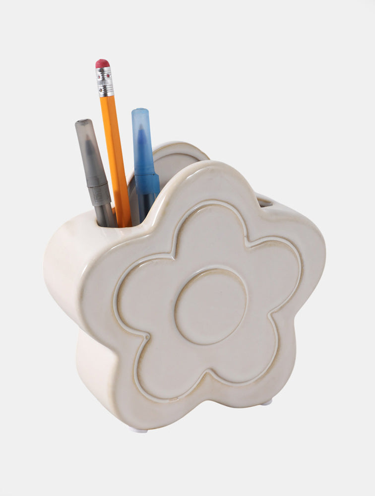 FLORERO O PORTA LAPICEROS FLOR DE CERAMICA 5" X8281